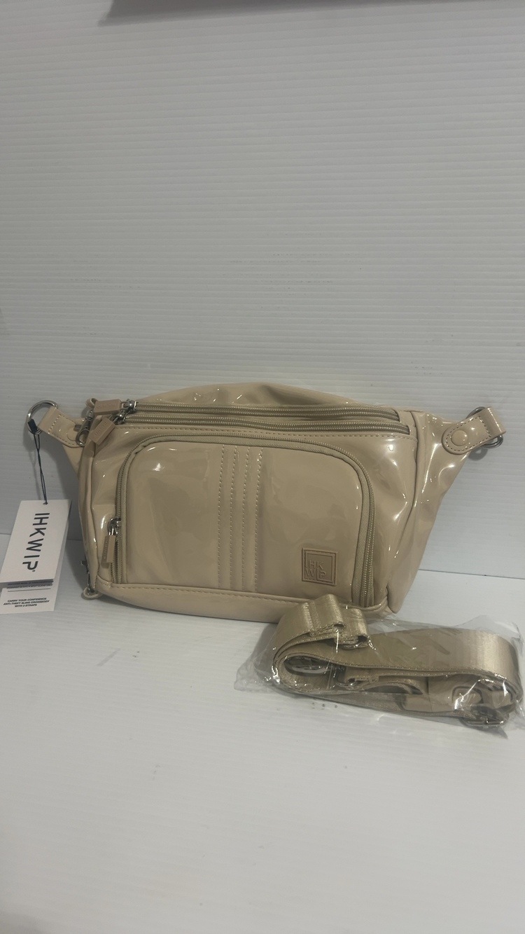 IHKWIP Beige Anti-Theft Sling Crossbody Bag New with 2 Straps